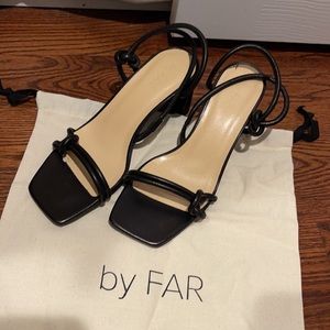 By Far Black Knotted Heeled Sandal